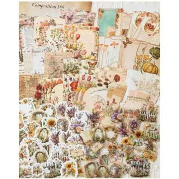 Alideco 100pcs Vintage Scrapbook Supplies Pack for Art Journaling Bullet Junk Journal Planners DIY Paper Stickers Craft Kits Notebook Collage Album Aesthetic Cottagecore Picture Frames (zhiwubaike)