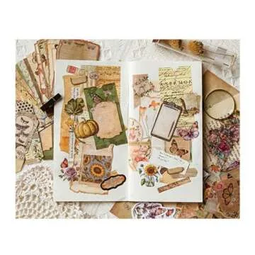 Alideco 100pcs Vintage Scrapbook Supplies Pack for Art Journaling Bullet Junk Journal Planners DIY Paper Stickers Craft Kits Notebook Collage Album Aesthetic Cottagecore Picture Frames (zhiwubaike)