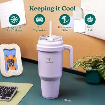 REDUCE 50 oz Stainless Steel Tumbler - Insulated Travel Mug with Reusable Straw