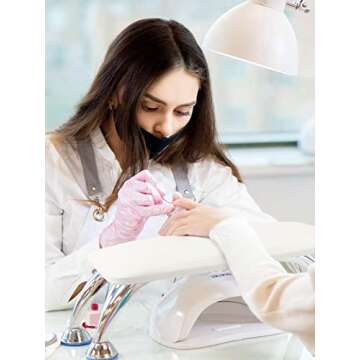 Big Arm Rest for Nails Cushion, Microfiber Leather Hand Rest for Nails Tech, Hand Rest Pillow for Nails Toenails, Detachable Nail Art Accessories Tool for Nails Tech (White)