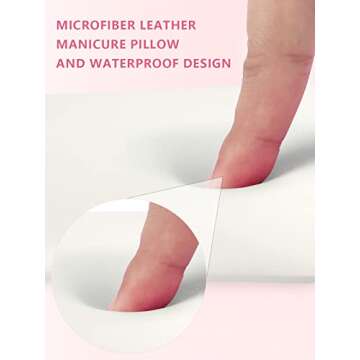 Big Arm Rest for Nails Cushion, Microfiber Leather Hand Rest for Nails Tech, Hand Rest Pillow for Nails Toenails, Detachable Nail Art Accessories Tool for Nails Tech (White)