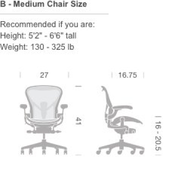 Herman Miller Aeron Ergonomic Chair Size B Graphite