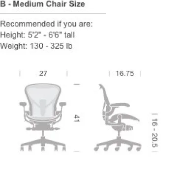 Herman Miller Aeron Ergonomic Chair Size B Graphite