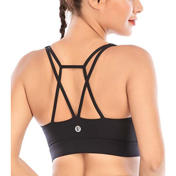 RUNNING GIRL Sports Bras for Women - Backless & Padded Longline Gym Bra (WX2569Black, M)