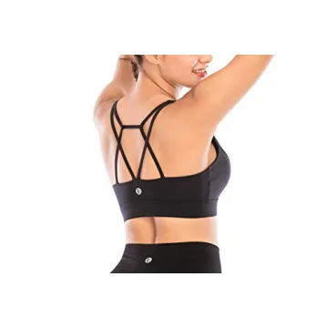 RUNNING GIRL Women's Backless Padded Sports Bra Longline