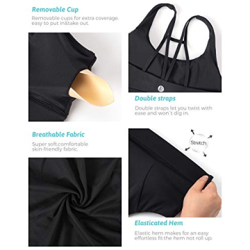 RUNNING GIRL Women's Backless Padded Sports Bra Longline