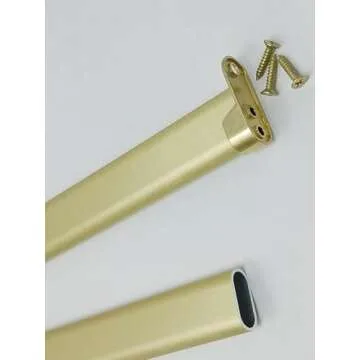 Matte Brass Oval Wardrobe Rod | Stylish Closet Solution