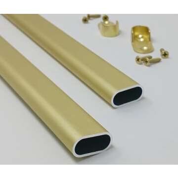 Matte Brass Oval Wardrobe Rod | Stylish Closet Solution