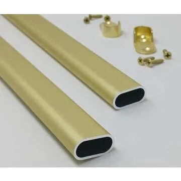Matte Brass Oval Wardrobe Rod | Stylish Closet Solution