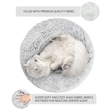 Love's Cabin 20in Cat Bed - Fluffy Machine Washable Pet Bed