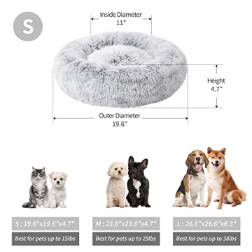 Love's Cabin 20in Cat Bed - Fluffy Machine Washable Pet Bed