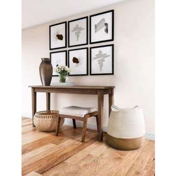 Goodpick Large Woven Laundry Basket, Boho Laundry Basket for home decor, Round Blanket Basket for Living Room, Jute Decorative Basket with Handles for Clothes,Blanket, Shoes, 17.71 x 17.71 inches