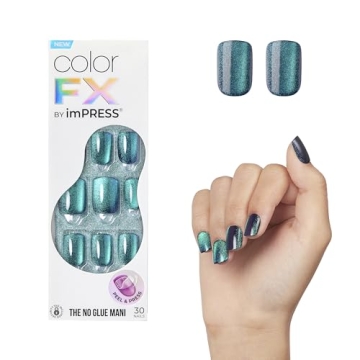 KISS imPRESS Color FX Press-On Nails - Dark Green - Easy Application & Long-Lasting Style