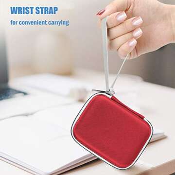 ProCase Hard Carrying Case Compatible for Samsung T7/ T7 Touch Portable SSD with 2 Cable Ties, Shockproof Travel Organizer for T7/ T7 Touch 500GB 1TB 2TB USB 3.2 External Solid State Drives -Red