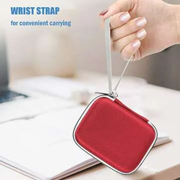 ProCase Hard Carrying Case Compatible for Samsung T7/ T7 Touch Portable SSD with 2 Cable Ties, Shockproof Travel Organizer for T7/ T7 Touch 500GB 1TB 2TB USB 3.2 External Solid State Drives -Red