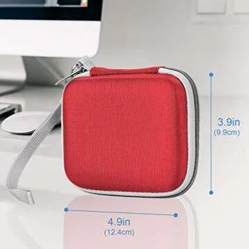 ProCase Hard Carrying Case Compatible for Samsung T7/ T7 Touch Portable SSD with 2 Cable Ties, Shockproof Travel Organizer for T7/ T7 Touch 500GB 1TB 2TB USB 3.2 External Solid State Drives -Red