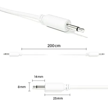 ExcelValley 5-Pack Mono Modular Patch Cables - TS 3.5mm 1/8" Eurorack