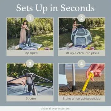 POP 'N GO PLAYPEN - Indoor & Outdoor Baby Playpen for Babies and Toddlers - Baby Beach Tent, Foldable, Portable W/Canopy, Travel Bag, & Mosquito Net - Pop Up Pack and Play Tent (Sweet Mint)