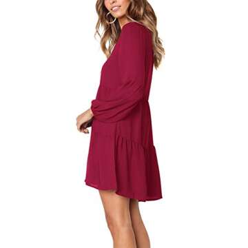 Buy Amoretu V Neck Loose Swing Tunic Dress for Women