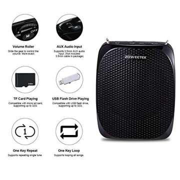 ZOWEETEK Original Voice Amplifier for Teachers with 2 Microphones, Wireless Voice Amplifier Microphone Headset, Portable Speaker Megaphone for Classroom, Training, Teaching, Yoga, Meeting, Speech