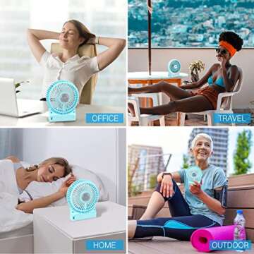 Efluky Mini USB Fan: Rechargeable, Portable, Multi-Function