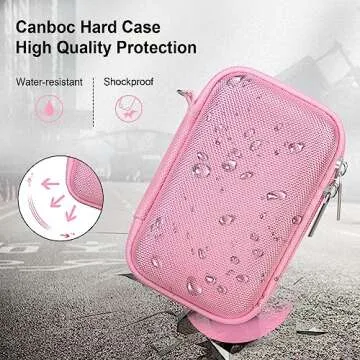 Canboc Hard Case for Canon PowerShot G7X Mark II/III / G5 X Mark II Digital Camera, Mesh Bag fit Battery, Charger, USB Cable, Pink