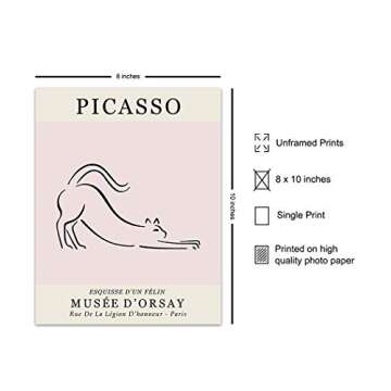 Cat Home Decor - Pablo Picasso Wall Art - Picasso Poster - Cat Wall Art - Pablo Picasso Poster - Pab...