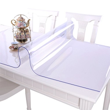 NECAUX Custom Multi-Size 1.5mm Thick Clear PVC Table Cover Protector - 24 x 36 Inch Rectangular Plas...