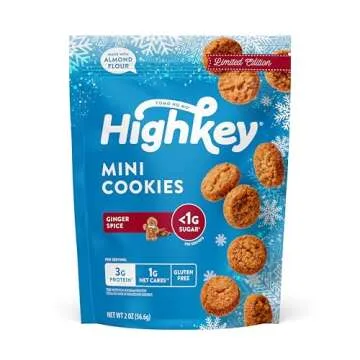 HighKey Gluten Free Ginger Spice Cookies - Keto Snack No Sugar Low Carb Snacks Foods Diet Friendly F...