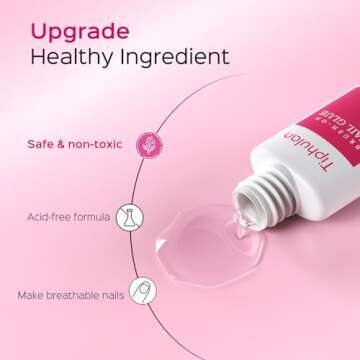 TIPHULAN Brush On Nail Glue - Durable & Easy Application