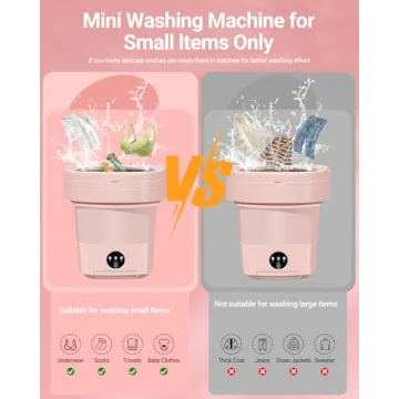 Portable Washing Machine, 11L Upgraded Large Capacity Foldable Mini Washer, Small Washing Machine for Apartments Travel Laundry Camping RV Dorm, Pink