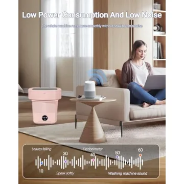 Portable Washing Machine, 11L Upgraded Large Capacity Foldable Mini Washer, Small Washing Machine for Apartments Travel Laundry Camping RV Dorm, Pink