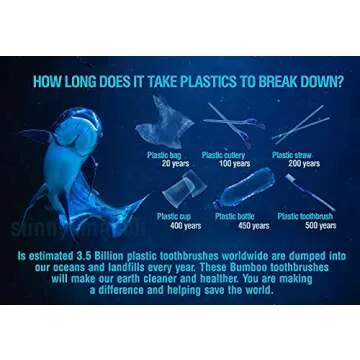 EveEco Bamboo Charcoal Toothbrushes 12 Count Eco-Friendly