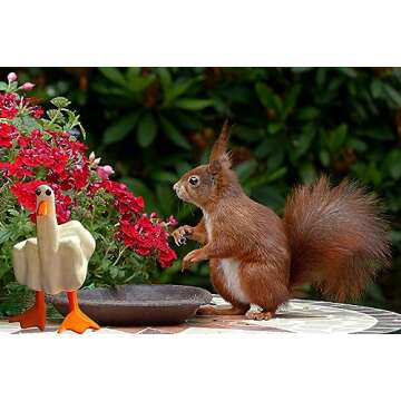 Middle Finger Duck You Figurine Statue - Funny Little Duck Resin Decor - Home Desk Office Garden Duckling Statue Deocration - Funny Joke Prank Gag Quirky Gift for Guys Adults Men