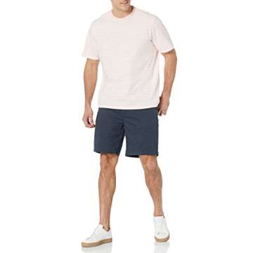 Amazon Essentials Men's Regular-Fit Short-Sleeve Stripe Crewneck T-Shirts