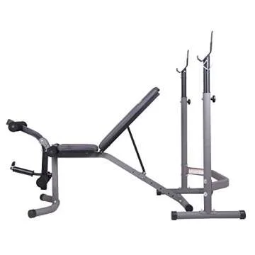 Body Champ Weight Bench with Leg Extension Attachment, 2-Piece Combo Adjustable Bench Press, Workout...