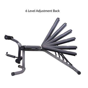 Body Champ Weight Bench with Leg Extension Attachment, 2-Piece Combo Adjustable Bench Press, Workout Bench and Squat Rack BCB3780, Gray/Silver