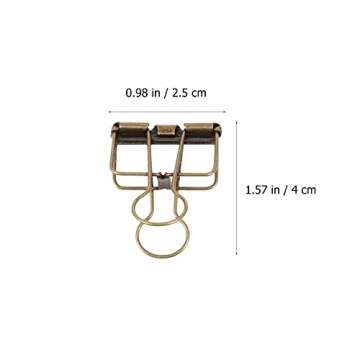 NUOBESTY Scrapbook Binder 6 Pcs Metal Wire Binder Clips Hollow Out Paper Binder Clip Invoice Bill Clamps Paper Organizer for Office School Accessories Files Documents Tickets Office Binders