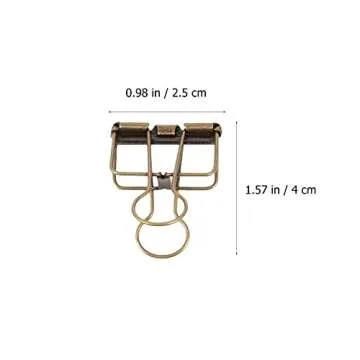 NUOBESTY Scrapbook Binder 6 Pcs Metal Wire Binder Clips Hollow Out Paper Binder Clip Invoice Bill Clamps Paper Organizer for Office School Accessories Files Documents Tickets Office Binders