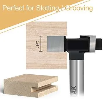 CNC Spoilboard Surfacing Router Bits, 1/4 inch Shank 1 inch Cutting Diameter, Slab Flattening Router Bit Planing Bit Wood Planing Bit Dado Planer Bit by BINSTAK (Carbide)