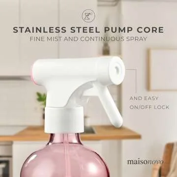 MAISONOVO Spray Bottle for Hair | 16.9 fl oz Pink x 2 with 16 Labels