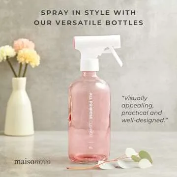 MAISONOVO Spray Bottle for Hair | 16.9 fl oz Pink x 2 with 16 Labels