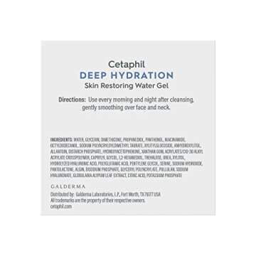 Cetaphil Deep Hydration Skin Restoring Water Gel with Hyaluronic and Polyglutamic Acid, Face Moistur...