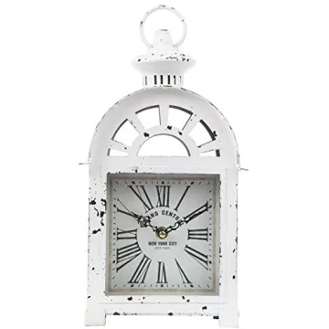 Lily's Home Vintage Inspired Lantern Grand Central New York City Train Station-Style Mantle Clock, S...