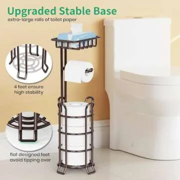 TomCare Toilet Paper Holder with Shelf for Daily Convenience