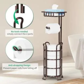TomCare Toilet Paper Holder with Shelf for Daily Convenience