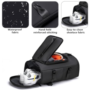 Versatile Black Gym Bag for Travel & Sports