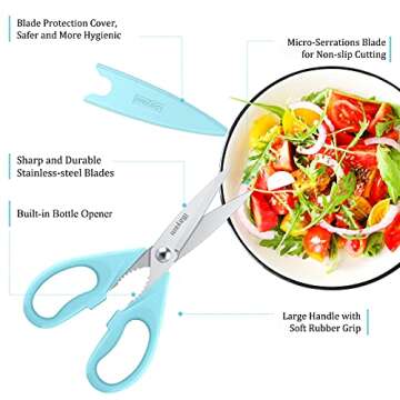 Kitchen Shears, iBayam Kitchen Scissors All Purpose Heavy Duty Meat Scissors Poultry Shears, Dishwas...