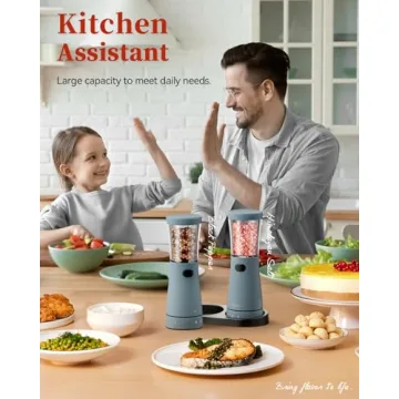 Electric Salt and Pepper Grinder Set with Storage Base, Stainless Steel Rechargeable Salt and Pepper Grinder Set with 4.5 oz Large Capacity, 1.8" Wide Mouth, Adjustable Coarseness, Ideal for Kitchen