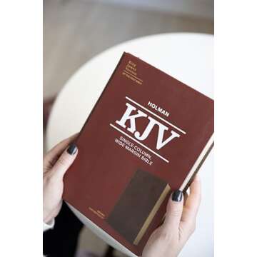 KJV Single-Column Wide-Margin Bible, Brown LeatherTouch, Red Letter, Pure Cambridge Text, Wide Margi...